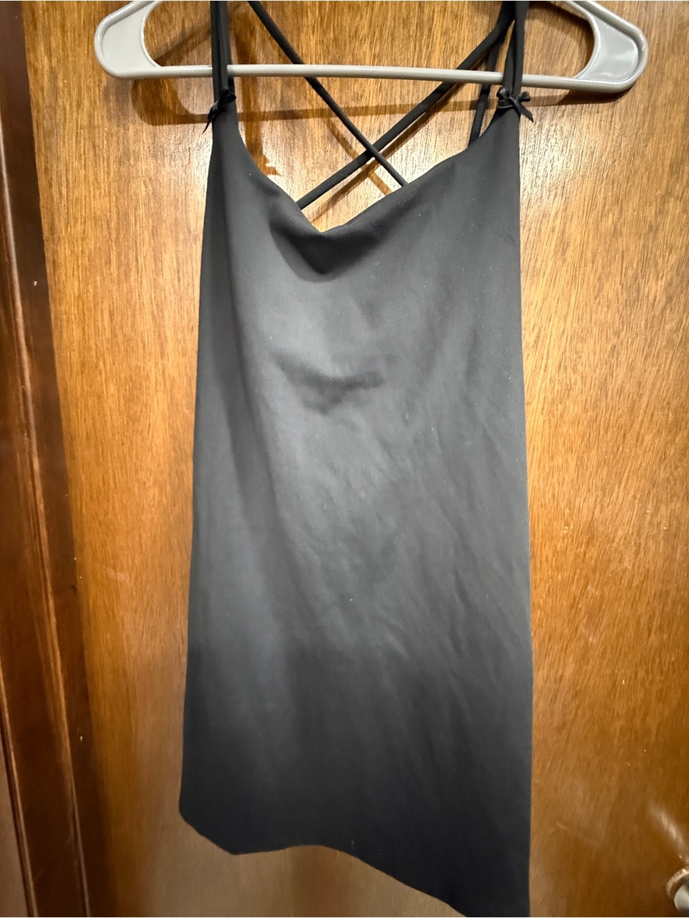 wild fable Black Mini Slip Dress with Crisscross Straps
